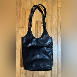 Ralph Lauren Vintage Leather Hobo Bag In Black